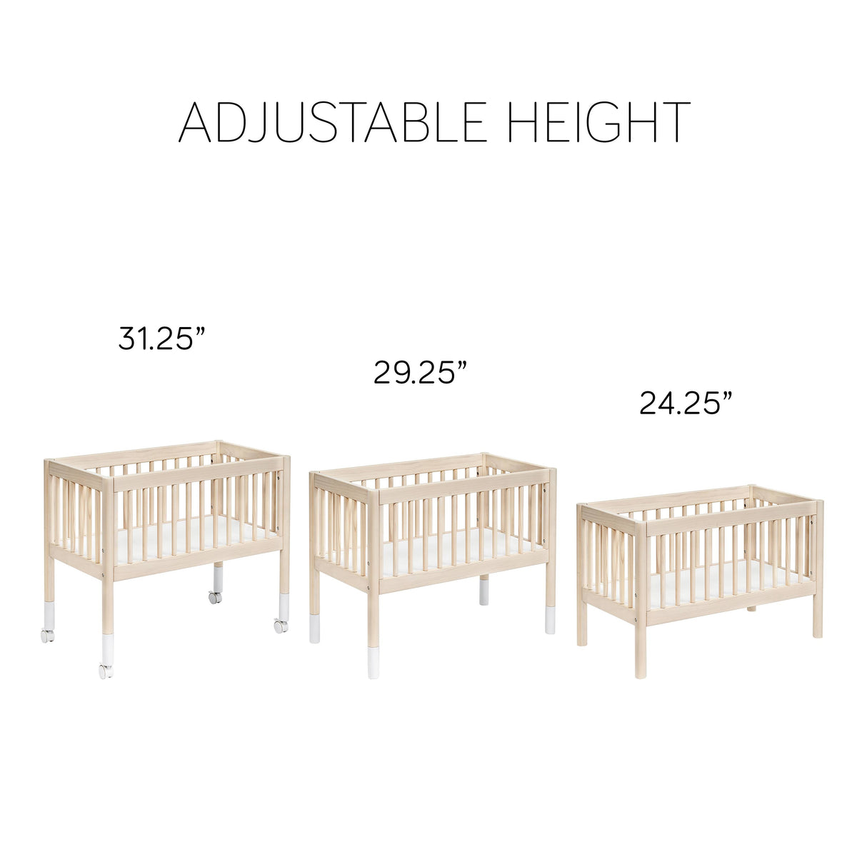 White Washed Natural Portable Bassinet M33096