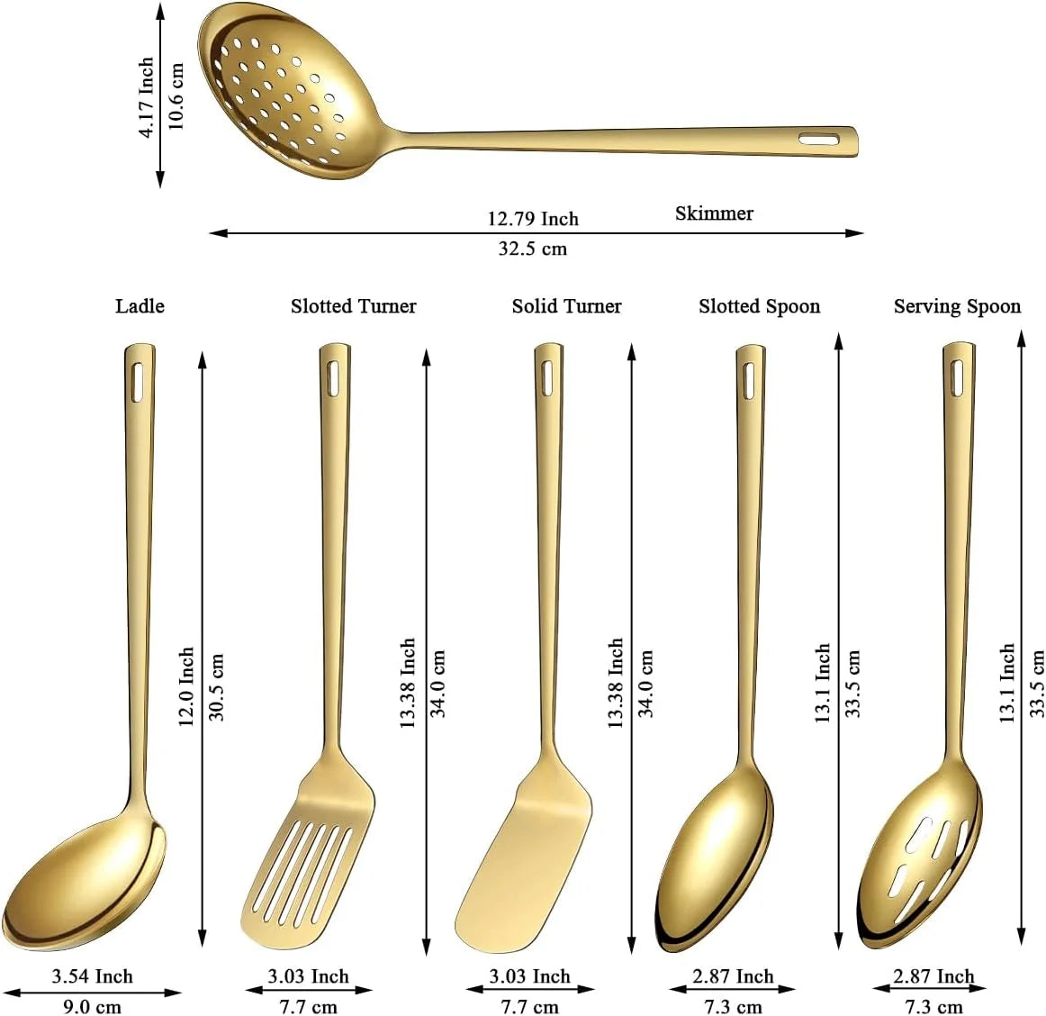 6pcs Titanium Plating Stainless Steel Kitchen Utensils Set B18277