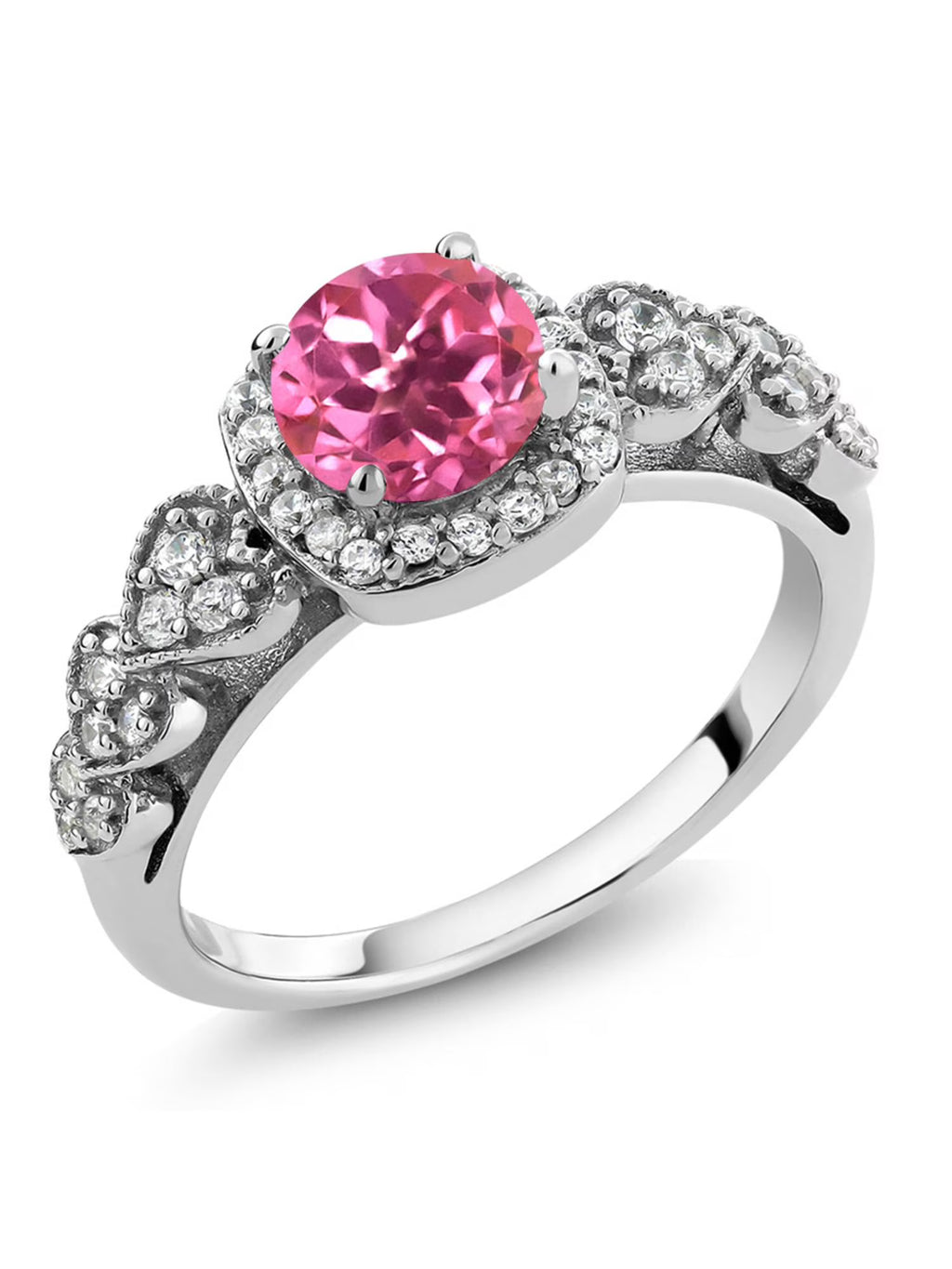 925 Sterling Silver Pink Mystic Topaz Engagement Ring R8043