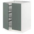 White Base Cabinet with Wire Basket and 2 Doors Z3361