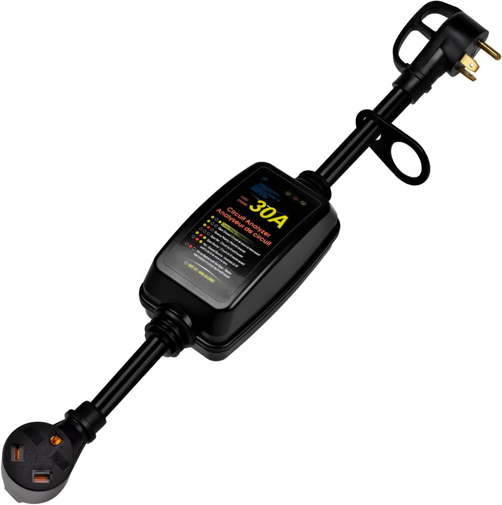 30 Amp Surge Protector with Waterproof Cover Circuit Analyzer Power Guard Pack of 2 Q393168