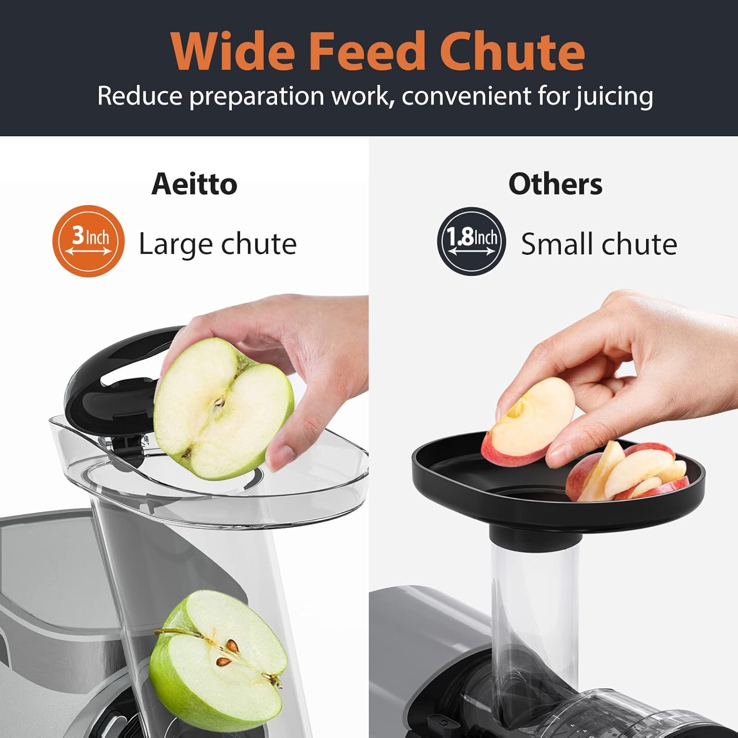 Cold Press Juicer with 3 Inch Wide Chute F131