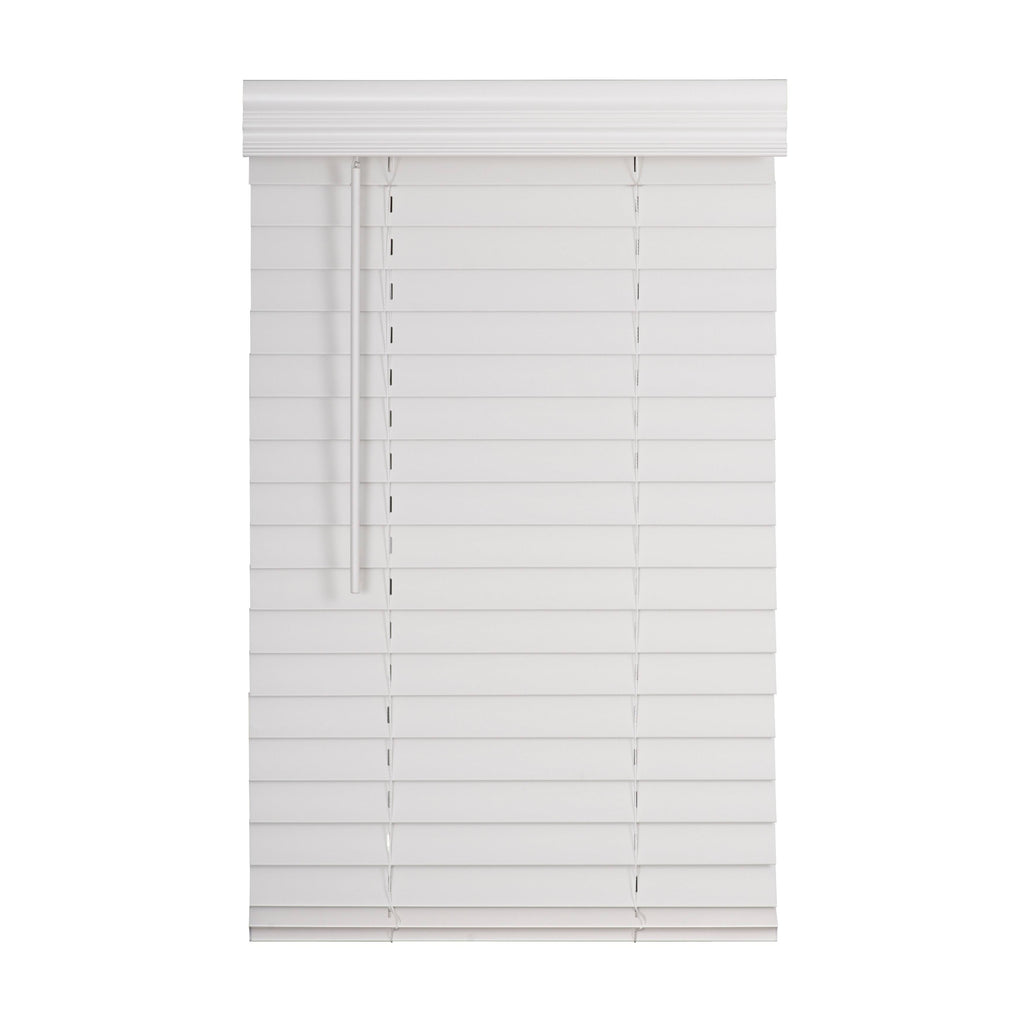 White Faux Wood Blind U453