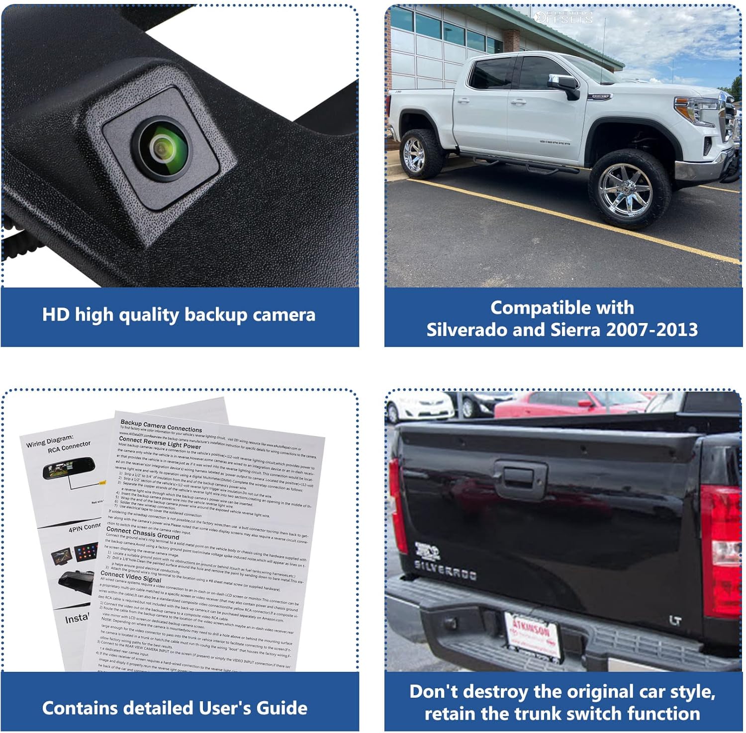 Black Tailgate Handle Backup Camera Pack of 2 E3706