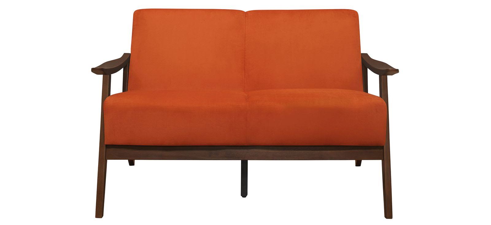 Orange Velvet Loveseat W94438