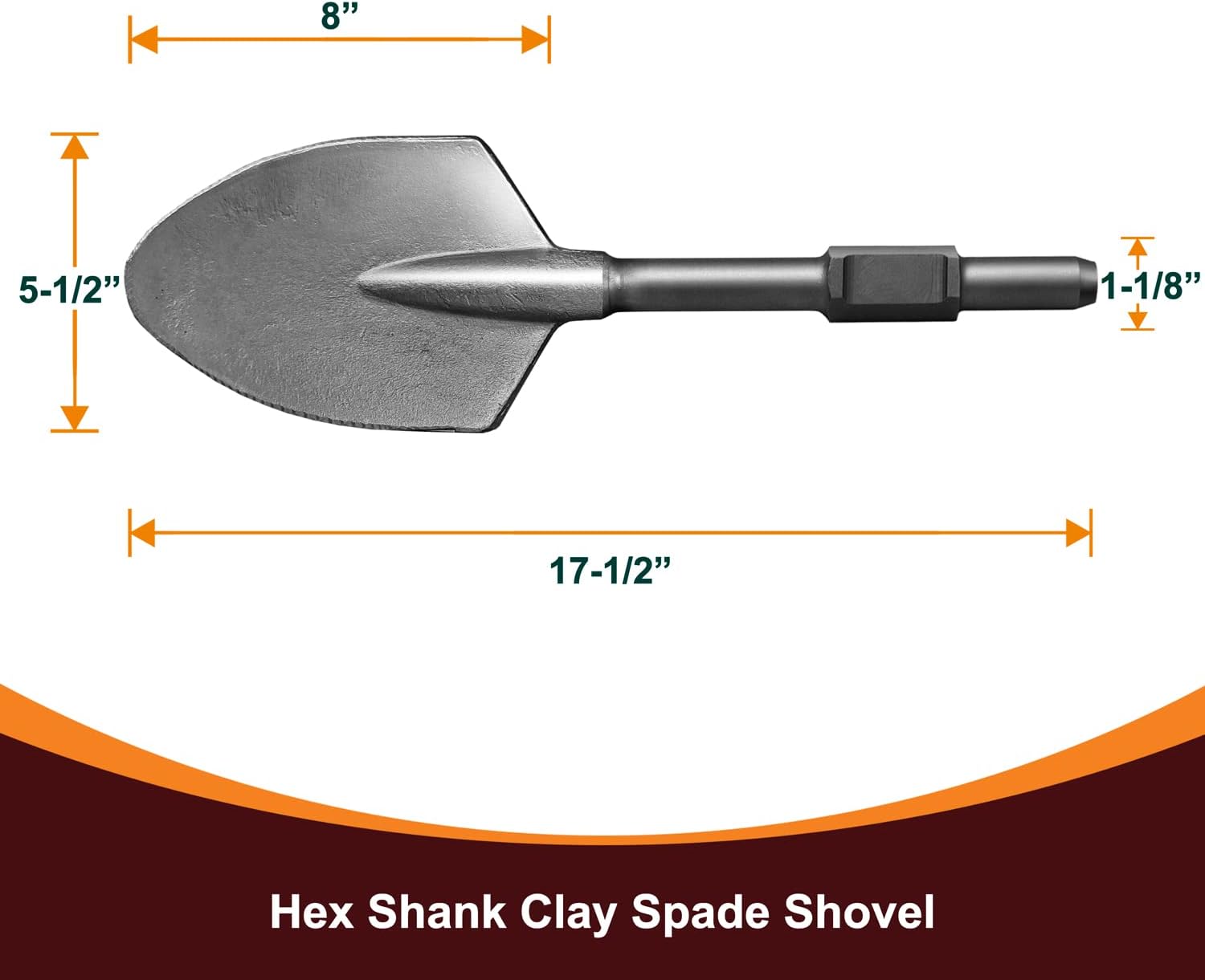 Clay Spade Shovel Bit Steel Pack of 2 B684934