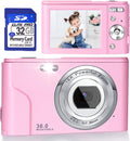 Pink FHD 1080P 36.0 MP Digital Camera with 32GB SD Card, Pack of 2 H689546