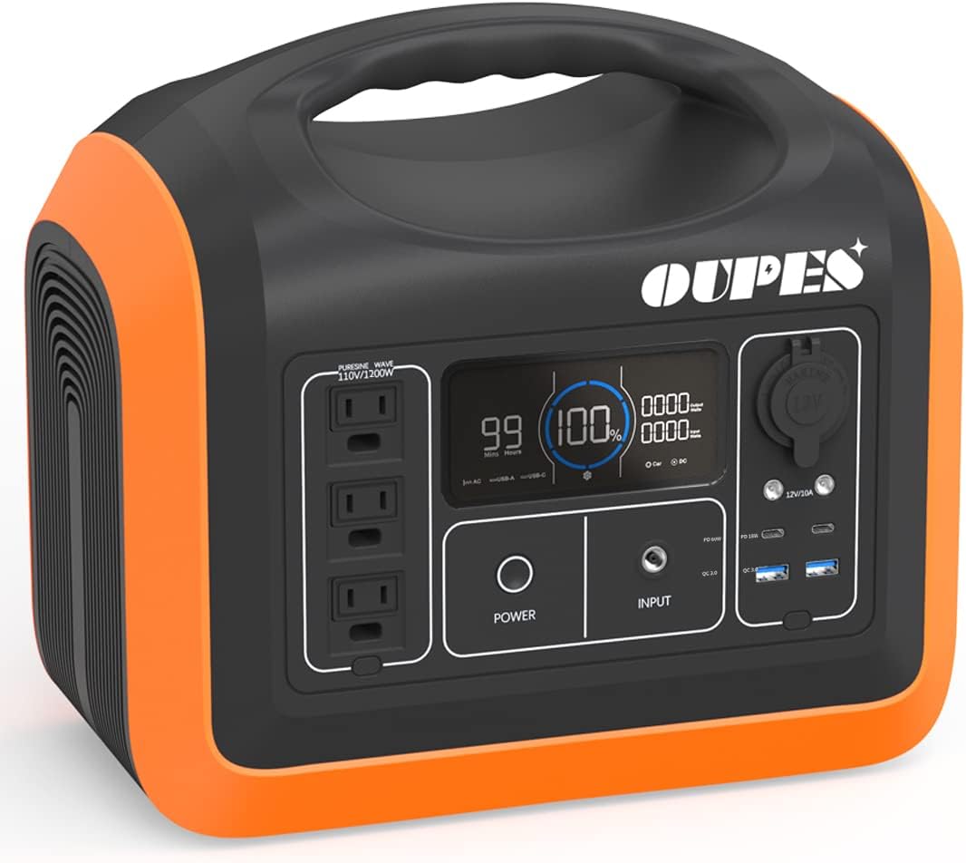 Portable Power Station 1800W 1488Wh LiFePO4 Battery Pack Pure Sine Wave AC Inverter D5449
