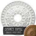 18x22OD x 3 1/2x22ID x 1 3/8x22P Ceiling Medallion, Hand-Painted Smokey Topaz Crackle M3194