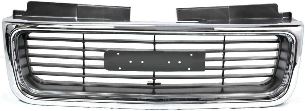 Chrome Shell Grille Assembly with Painted Silver/Gray Insert for GMC Jimmy 1998-2001 U25185