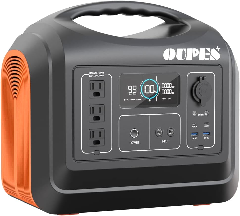 Portable Power Station 1800W 1488Wh LiFePO4 Battery Pack Pure Sine Wave AC Inverter D5449