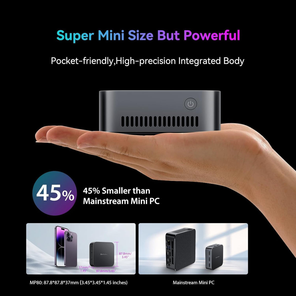 16GB LPDDR5 512GB M.2 SSD Mini Desktop Computer S498