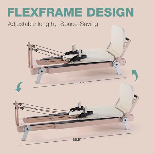 Adjustable Maple Wooden Pilates Reformer Machine with Reformer Box & Padded Jump Board R5453