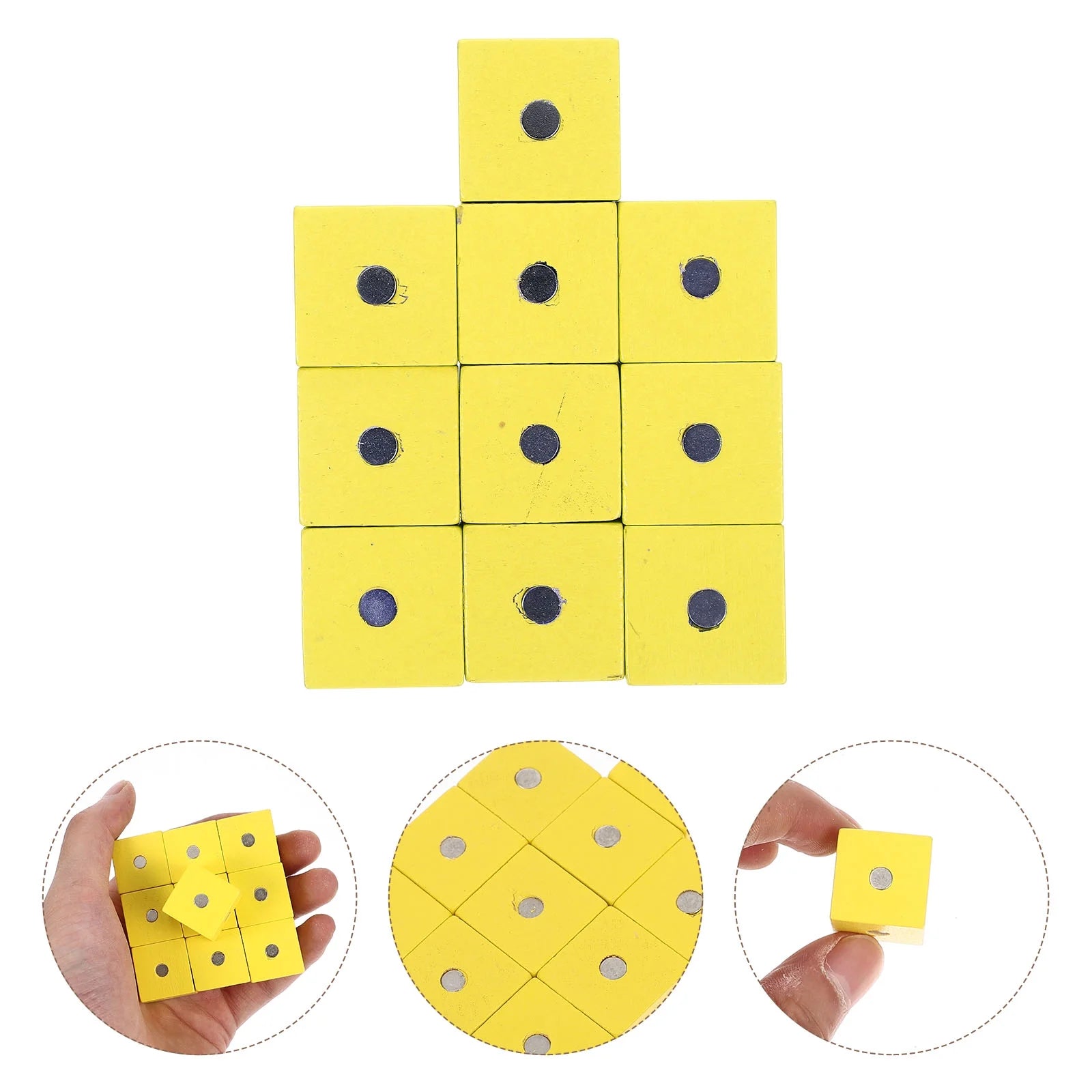 10pcs Wooden Magnetic Cubic Blocks Building Toy O897173