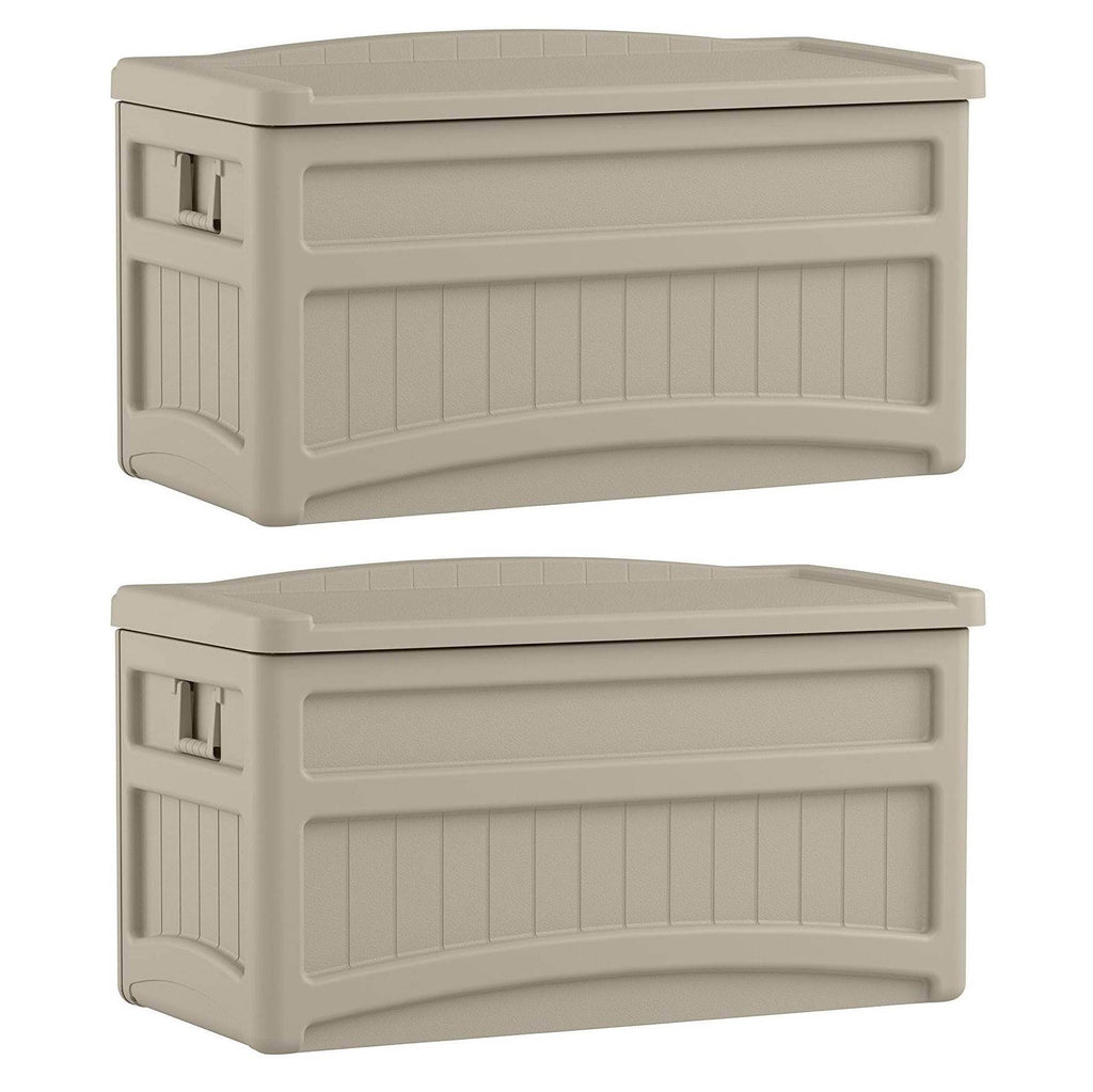 73-Gallon Resin Outdoor Storage Deck Box with Seat (2 Pack) H79512