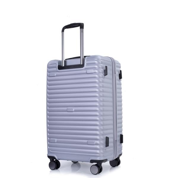 3 Piece PC+ABS Lightweight Luggage Set with TSA Lock (Dark Purple) D956