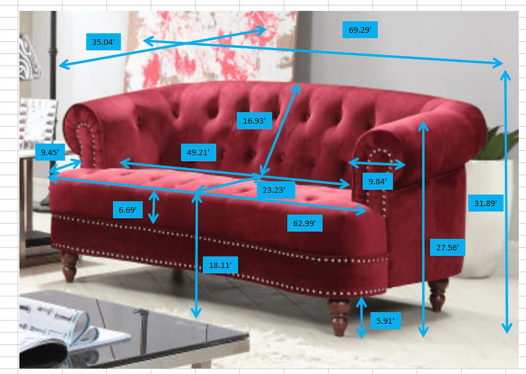 Chesterfield Loveseat C397