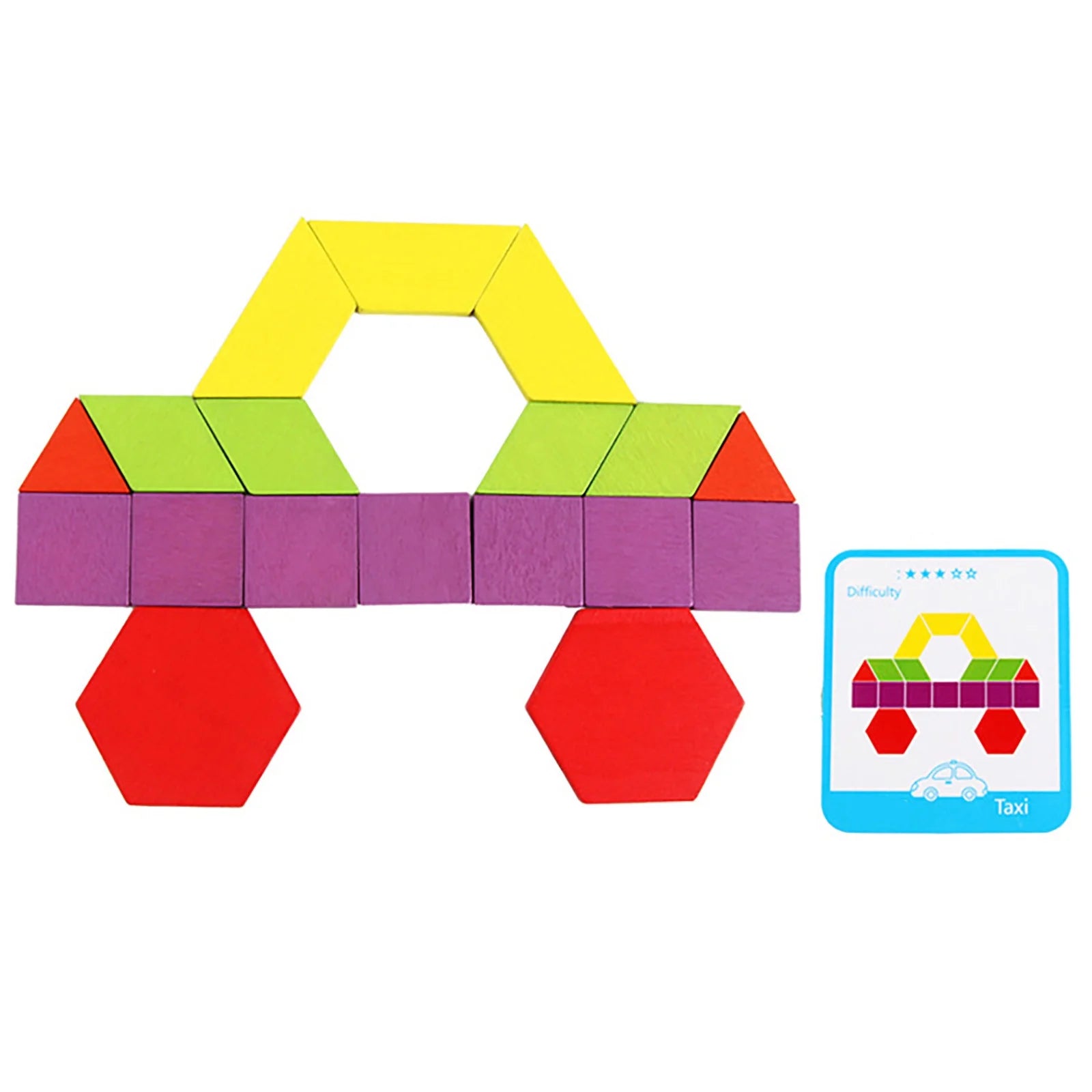 155 Pcs Wooden Pattern Blocks Set U4253