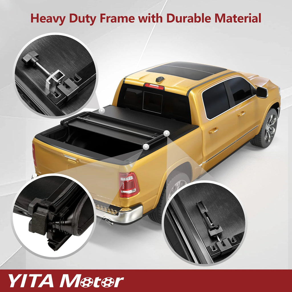 6 ft Soft Tri Fold Truck Bed Tonneau Cover E4646