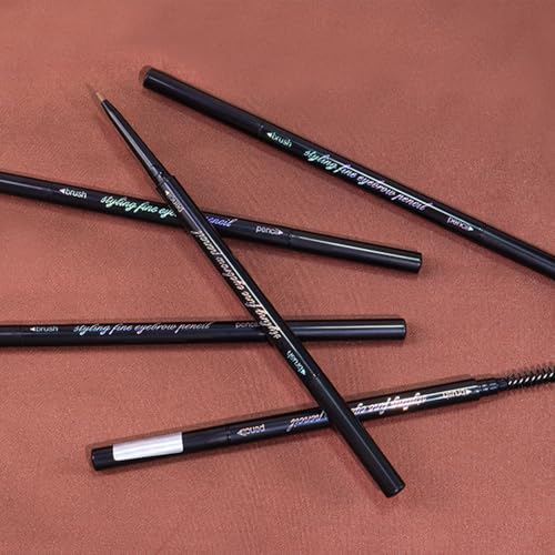 4 Fork Tip Eyebrow Pen with Dual-ended Eyebrow Brush, Waterproof, Gray Brown Y637