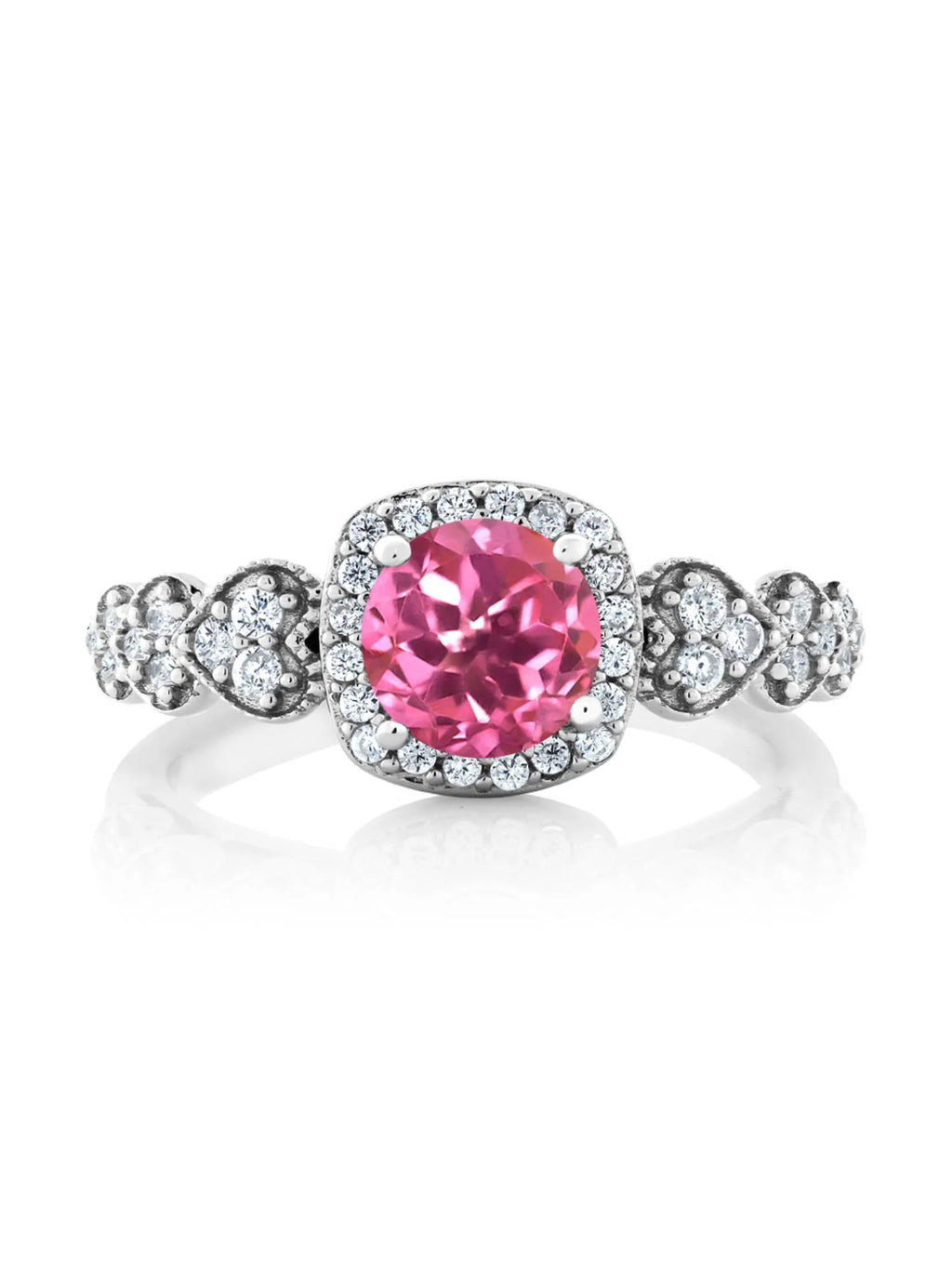 925 Sterling Silver Pink Mystic Topaz Engagement Ring R8043