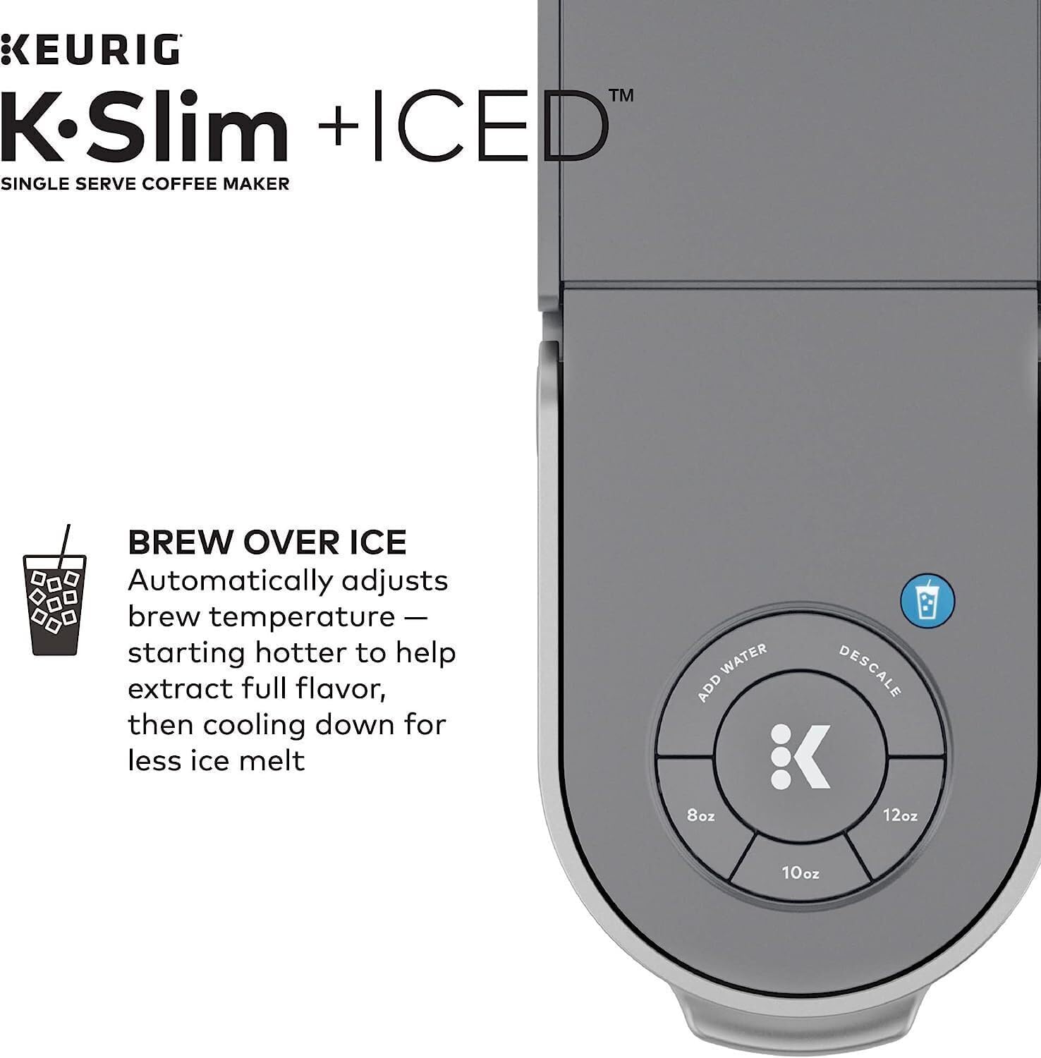 Gray Single Serve Coffee Maker with 3 Brew Sizes K84732