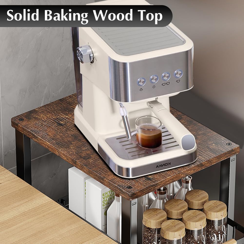 5 Tier Wire Basket with Wood Top and Wheels X580066
