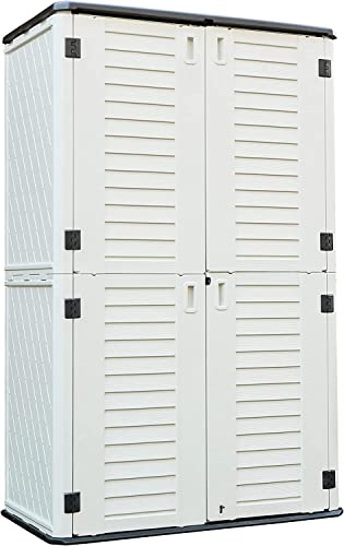 Dark Brown Resin Outdoor Storage Cabinet 52 Cu.ft Y564551