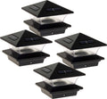 4 Pack Black Solar LED Post Cap Light for 4 x 4 Wood Posts A541255
