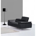 Black Italian Leather Loveseat B679