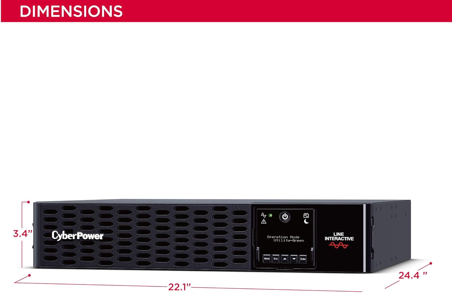 UPS System, 2000VA/2000W, 8 Outlets, 2U Rack/Tower E2392
