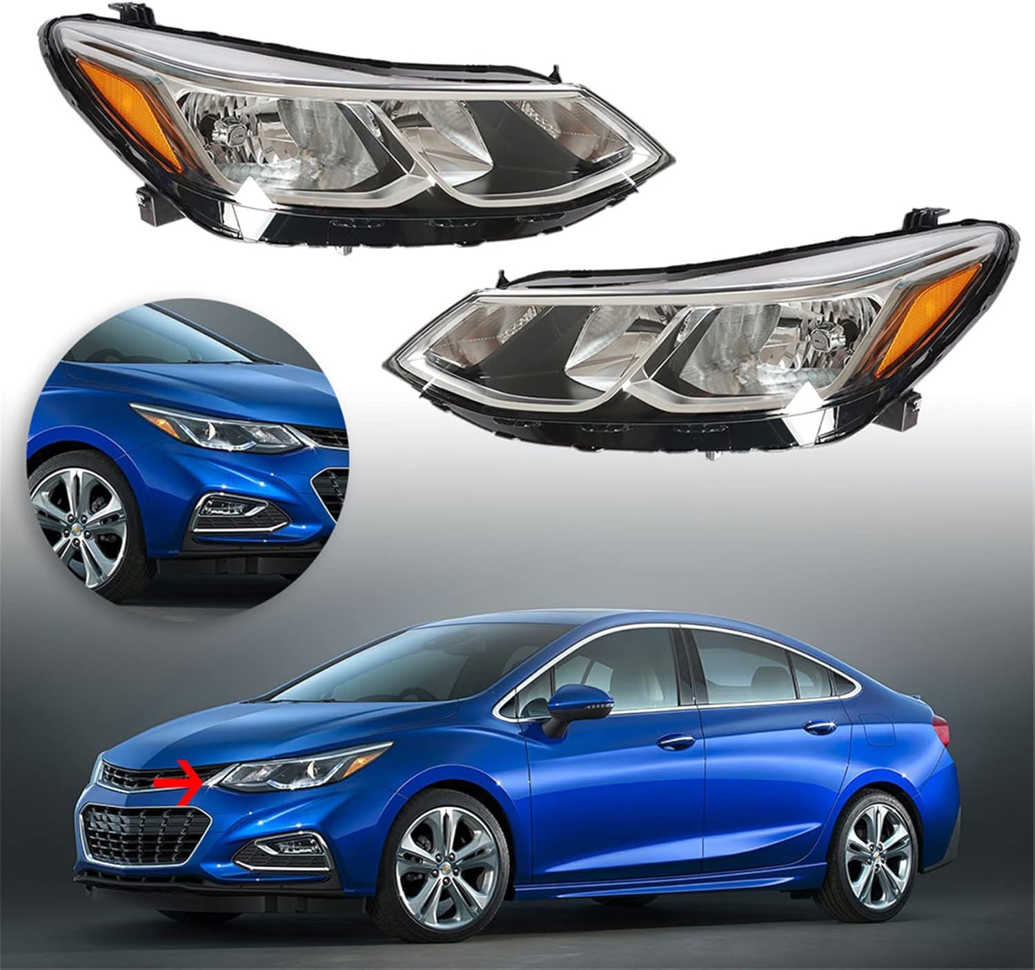 Projector Headlight Assembly Pair for Chevrolet Cruze I274213