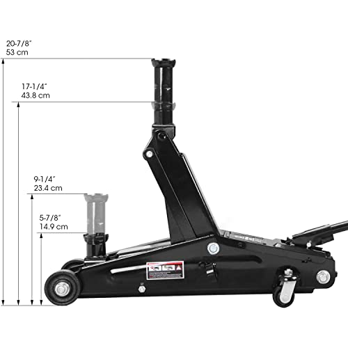 2 Ton Hydraulic Floor Jack Combo with 2 Jack Stands, Black P1553