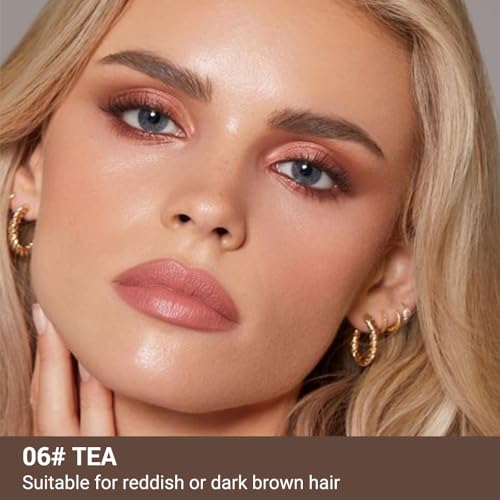 4 Fork Tip Eyebrow Pen with Dual-ended Eyebrow Brush, Waterproof, Gray Brown Y637