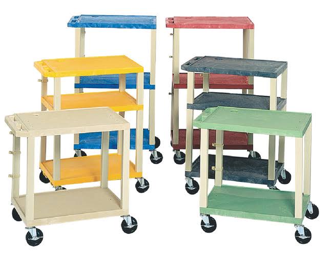 Black 3 Shelf AV Cart H3585