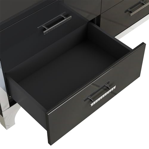 6-Drawer High Gloss Black Dresser B606