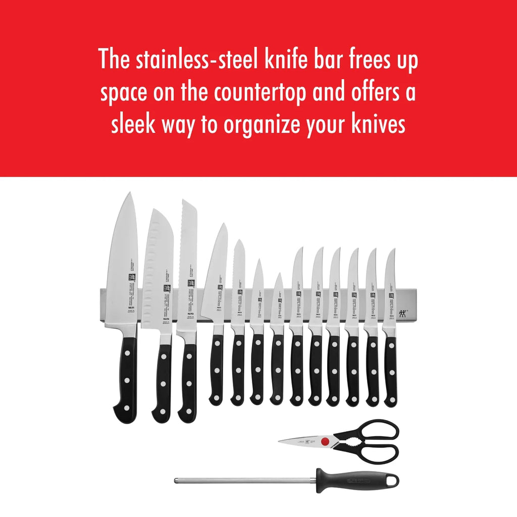 16-pc Stainless Knife Set with Magnetic Knife Bar T776
