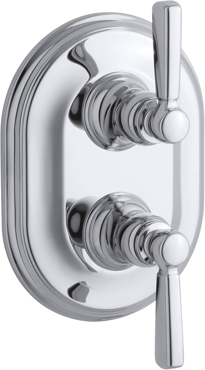 Polished Chrome Stacked Trim with Metal Lever Handles D967347