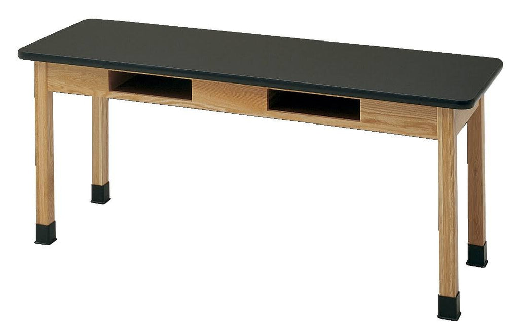 Science Table with Book Compartments, Epoxy Resin Top V396766