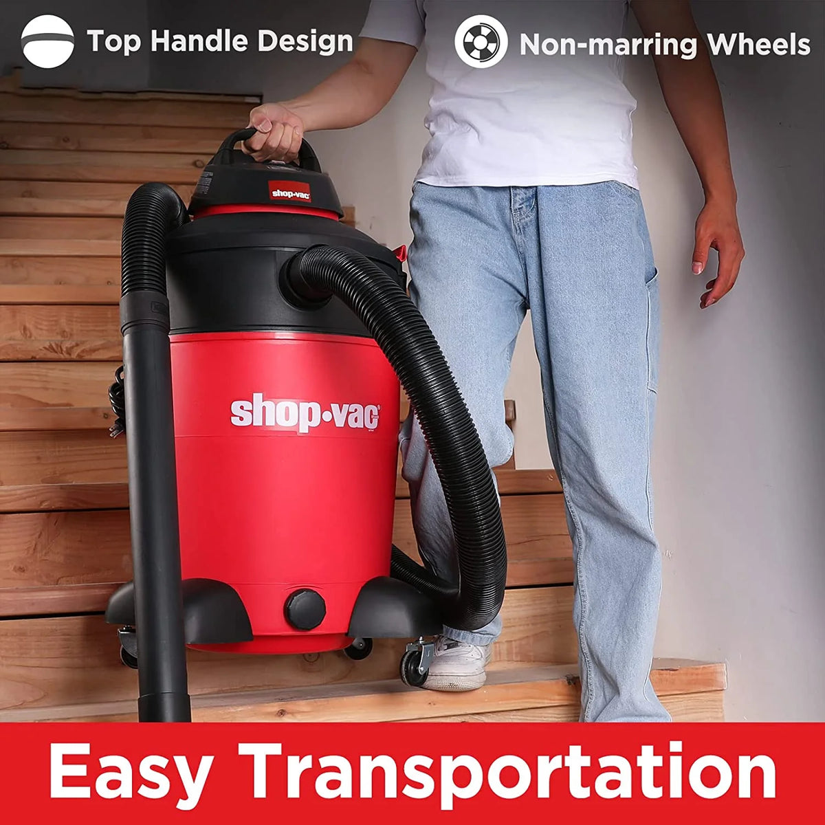 16 Gallon 6.5 Peak HP Wet/Dry Vacuum with Filters, Attachments and Drain Port V20946