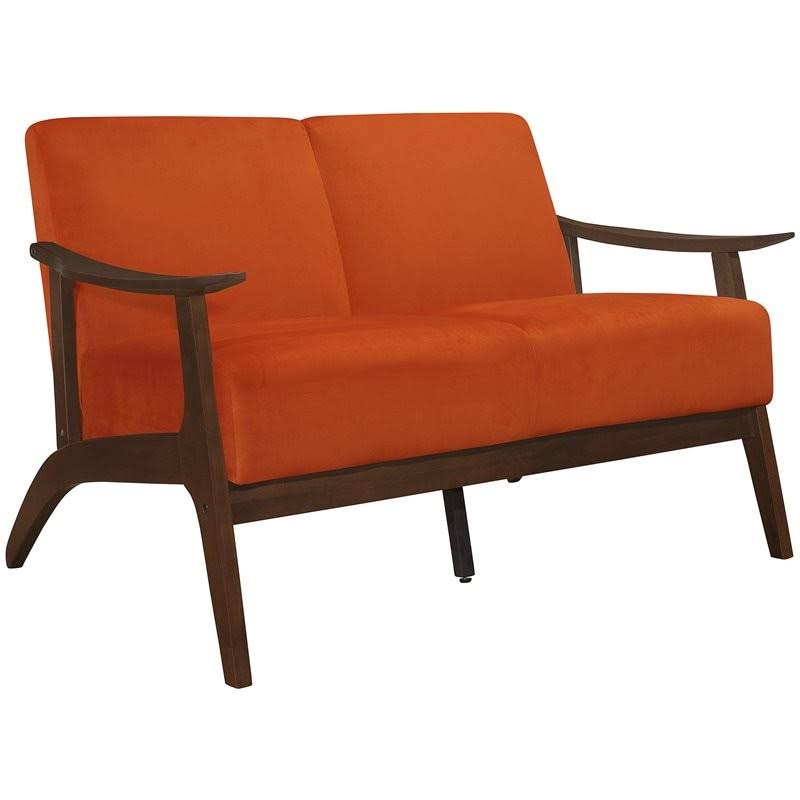 Orange Velvet Loveseat W94438
