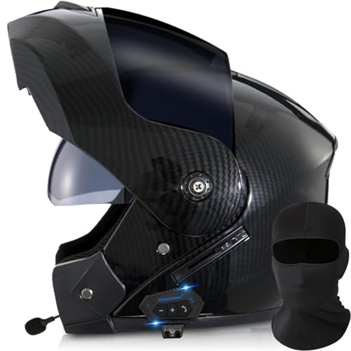 Motorcycle Bluetooth Modular Helmet Full Face Flip Up Anti-Fog Double Visor Helmet Built-in Dual Speaker with Microphone DOT/ECE Approved J74175
