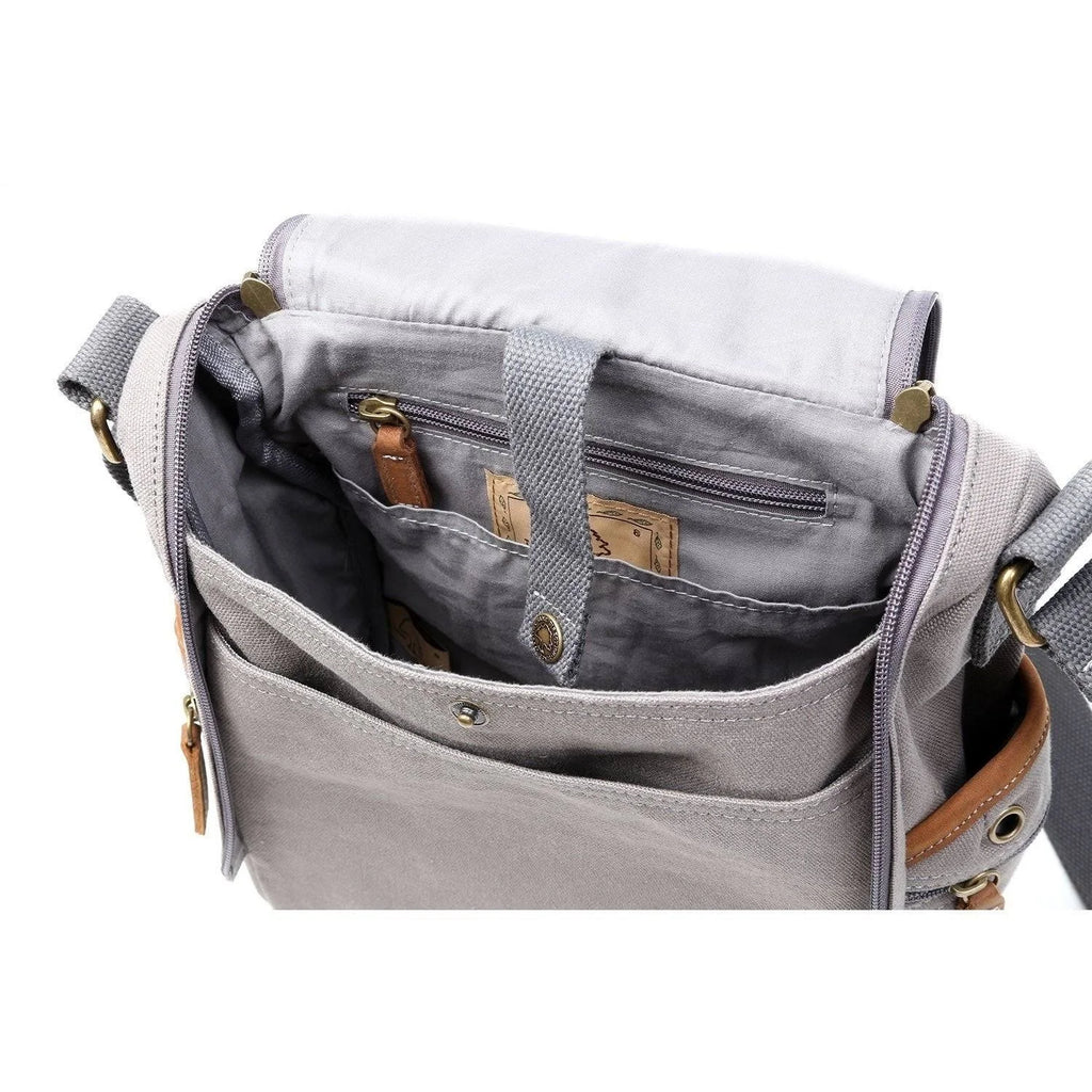 Grey Canvas Crossbody T893