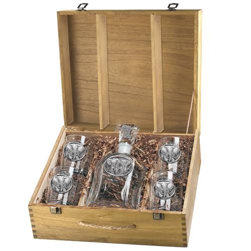Pewter Elephant Capitol Decanter Box Set N459406