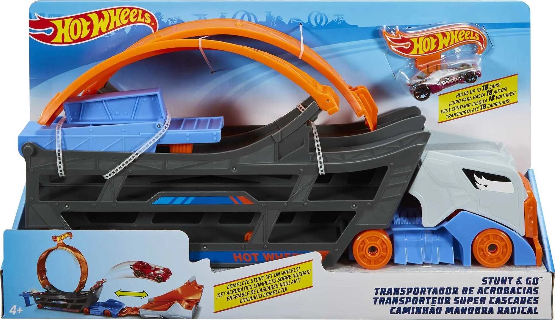 Hot Wheels Stunt and Go Transporter Truck X637882