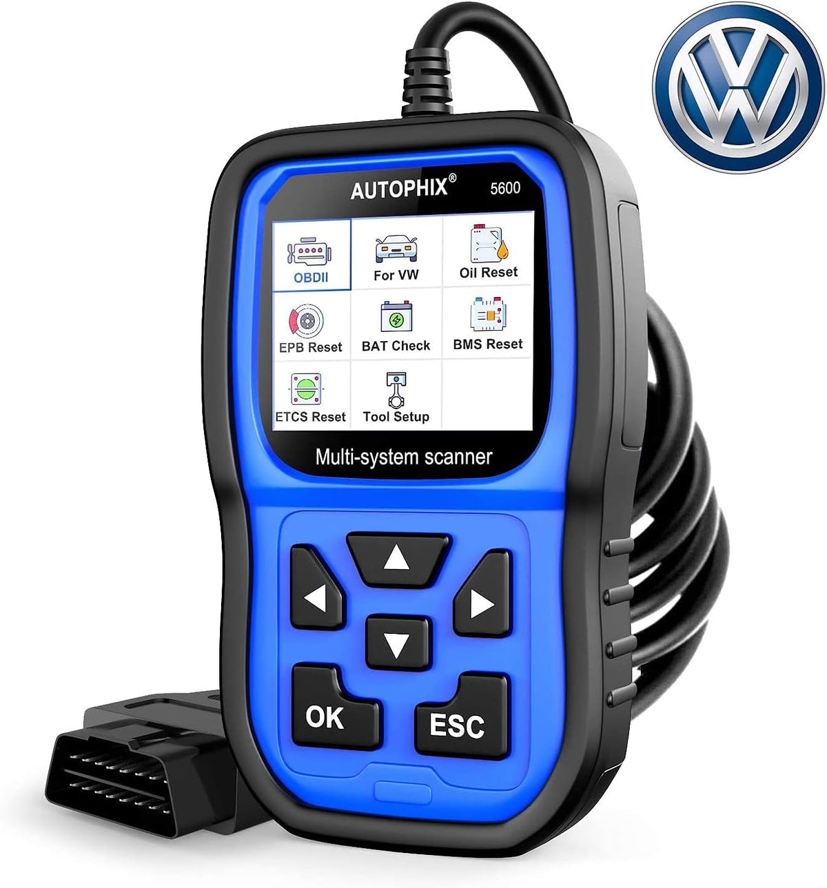 VW Audi Skoda Seat OBD2 Scanner Code Reader with Engine ABS EPB TPMS SAS Transmission Oil Reset Battery Registration Tool X969