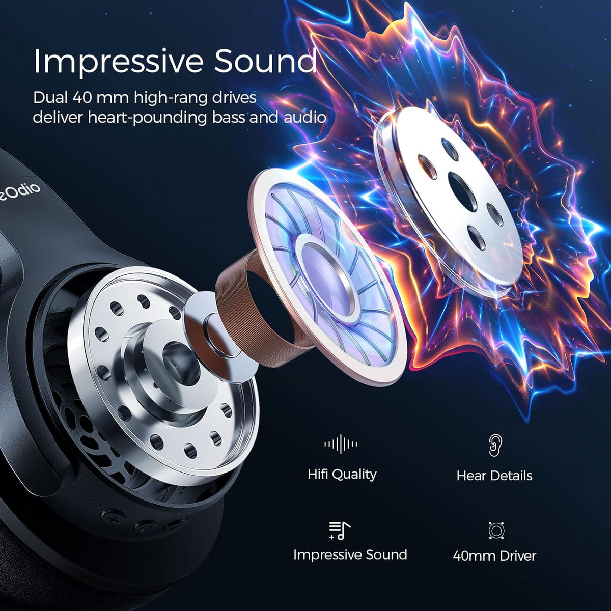 Active Noise Cancelling Wireless Over Ear Bluetooth Headphones H79108
