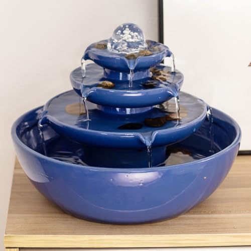 Blue Ceramic Tabletop Fountain O749398