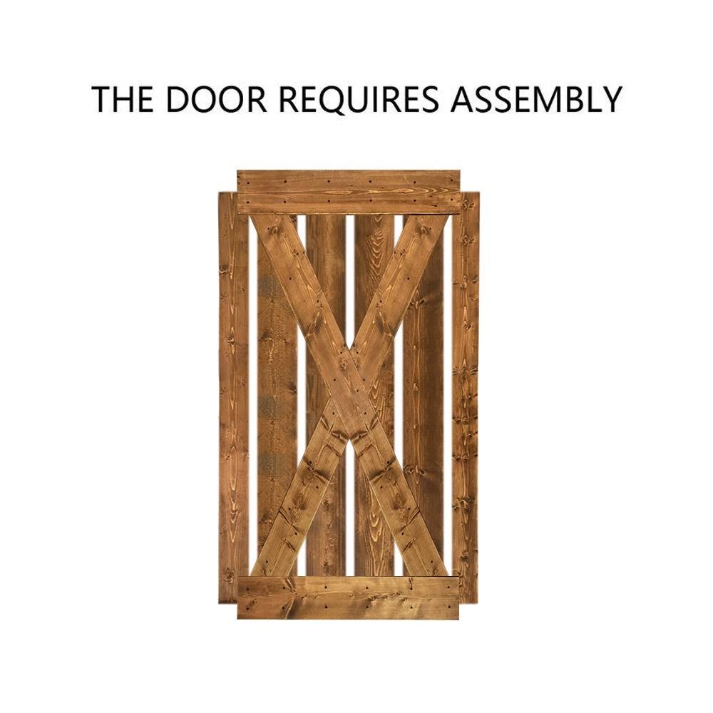 36 in. x 84 in. Solid Knotty Pine Wood Interior Sliding Barn Door Slab E52908