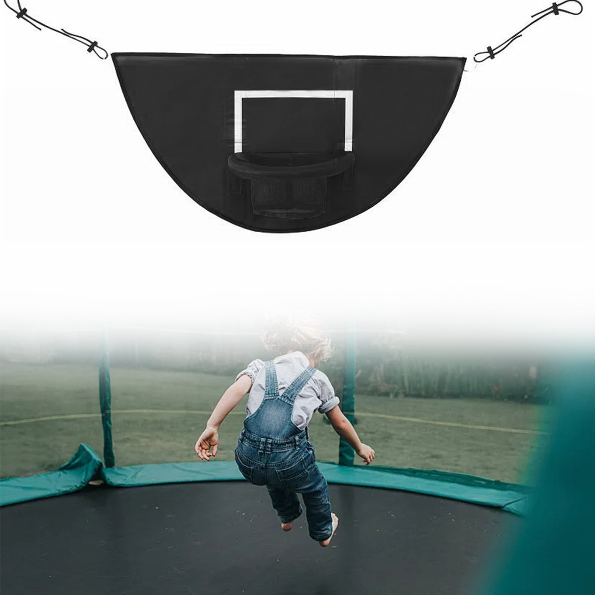 Black Trampoline Basketball Hoop Toy Set V789586